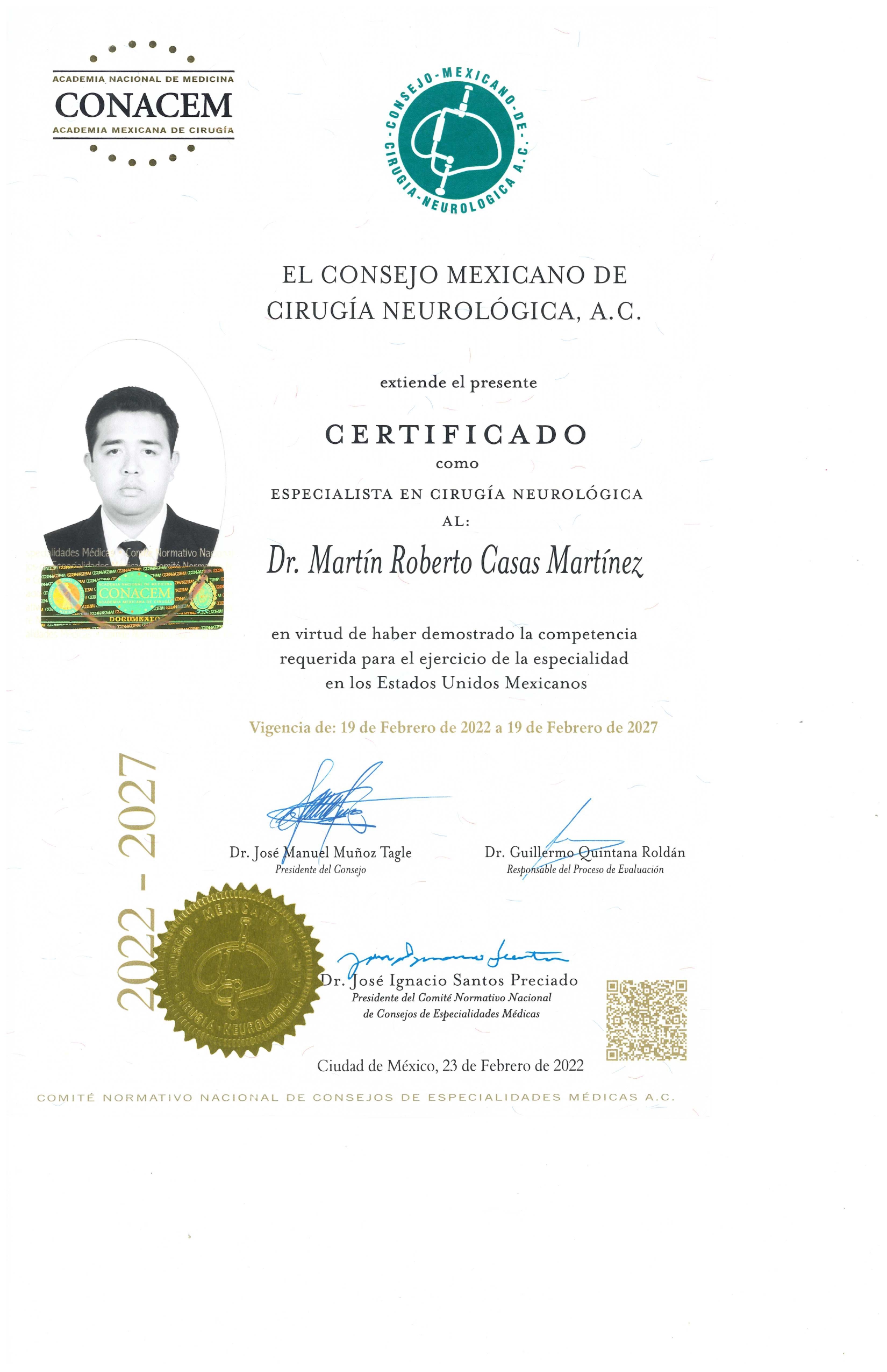 Certificado Atencion Neuro Vascular en CDMX