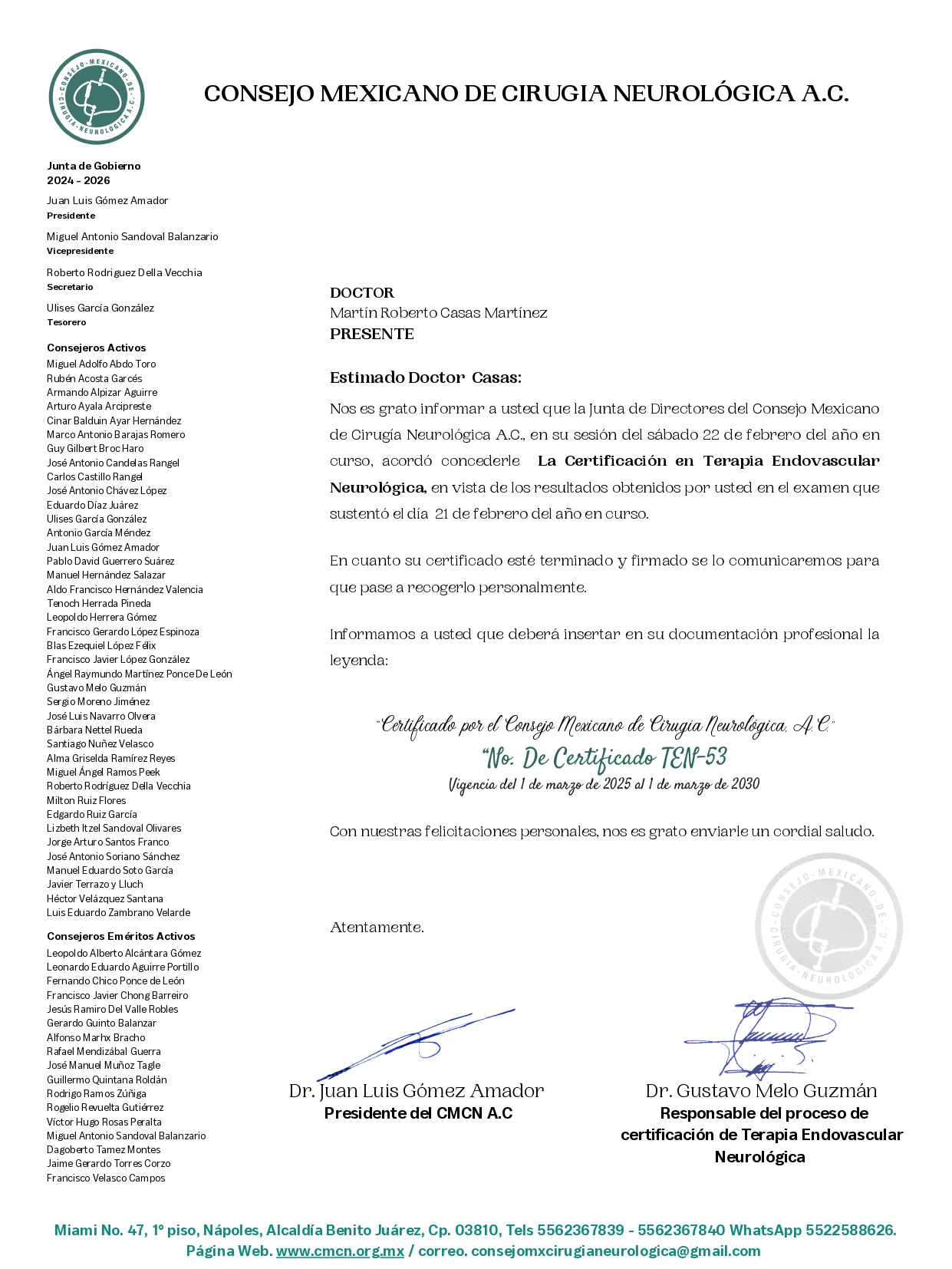 Certificado cirugia vascular en CDMX